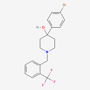 molecular formula C19H19BrF3NO B3853383 4-(4-bromophenyl)-1-[2-(trifluoromethyl)benzyl]-4-piperidinol 