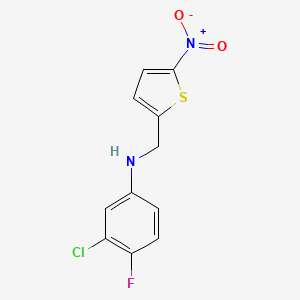 molecular formula C11H8ClFN2O2S B3853420 (3-chloro-4-fluorophenyl)[(5-nitro-2-thienyl)methyl]amine 