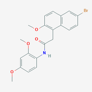 molecular formula C21H20BrNO4 B385345 2-(6-bromo-2-methoxynaphthalen-1-yl)-N-(2,4-dimethoxyphenyl)acetamide CAS No. 622816-62-0