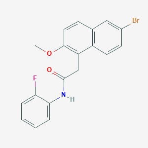 molecular formula C19H15BrFNO2 B385346 2-(6-bromo-2-methoxy-1-naphthyl)-N-(2-fluorophenyl)acetamide 