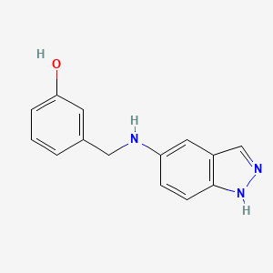 molecular formula C14H13N3O B3853483 3-[(1H-indazol-5-ylamino)methyl]phenol 