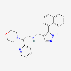 molecular formula C25H27N5O B3853545 2-(4-morpholinyl)-N-{[3-(1-naphthyl)-1H-pyrazol-4-yl]methyl}-2-(2-pyridinyl)ethanamine 