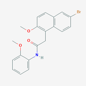 molecular formula C20H18BrNO3 B385355 2-(6-bromo-2-methoxy-1-naphthyl)-N-(2-methoxyphenyl)acetamide 