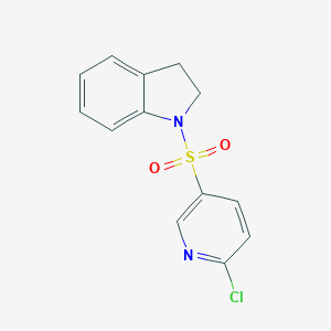 molecular formula C13H11ClN2O2S B385361 1-(6-Chloropyridin-3-yl)sulfonyl-2,3-dihydroindole CAS No. 622798-78-1
