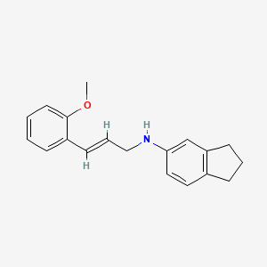 molecular formula C19H21NO B3853653 2,3-dihydro-1H-inden-5-yl[3-(2-methoxyphenyl)-2-propen-1-yl]amine 