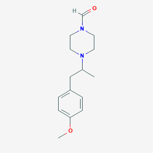 molecular formula C15H22N2O2 B3853674 4-[2-(4-methoxyphenyl)-1-methylethyl]-1-piperazinecarbaldehyde 