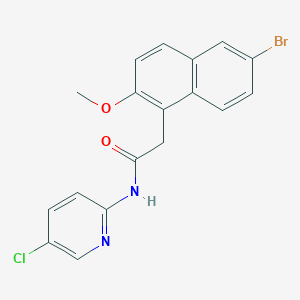 molecular formula C18H14BrClN2O2 B385369 2-(6-bromo-2-methoxy-1-naphthyl)-N-(5-chloro-2-pyridinyl)acetamide CAS No. 622818-30-8
