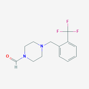 molecular formula C13H15F3N2O B3853717 4-[2-(trifluoromethyl)benzyl]-1-piperazinecarbaldehyde 