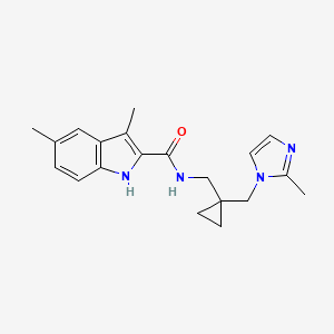 3,5-dimethyl-N-({1-[(2-methyl-1H-imidazol-1-yl)methyl]cyclopropyl}methyl)-1H-indole-2-carboxamide