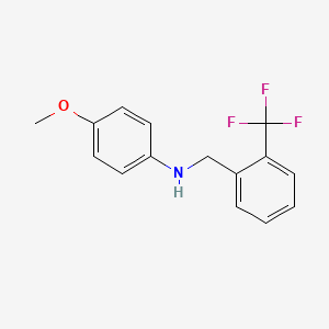 molecular formula C15H14F3NO B3853786 (4-methoxyphenyl)[2-(trifluoromethyl)benzyl]amine 