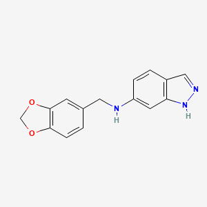 molecular formula C15H13N3O2 B3853793 N-(1,3-benzodioxol-5-ylmethyl)-1H-indazol-6-amine 