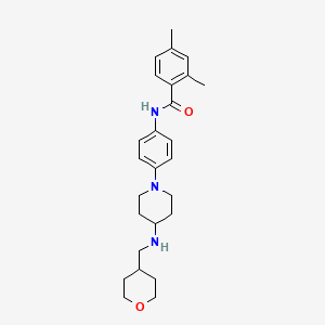 molecular formula C26H35N3O2 B3853802 2,4-dimethyl-N-(4-{4-[(tetrahydro-2H-pyran-4-ylmethyl)amino]-1-piperidinyl}phenyl)benzamide 