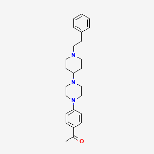 molecular formula C25H33N3O B3853814 1-(4-{4-[1-(2-phenylethyl)-4-piperidinyl]-1-piperazinyl}phenyl)ethanone 