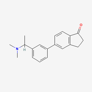 molecular formula C19H21NO B3853816 5-{3-[1-(dimethylamino)ethyl]phenyl}indan-1-one 
