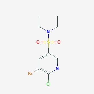 molecular formula C9H12BrClN2O2S B385387 5-bromo-6-chloro-N,N-diethylpyridine-3-sulfonamide CAS No. 622815-46-7