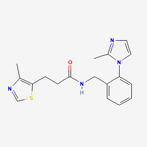 molecular formula C18H20N4OS B3853903 N-[2-(2-methyl-1H-imidazol-1-yl)benzyl]-3-(4-methyl-1,3-thiazol-5-yl)propanamide 
