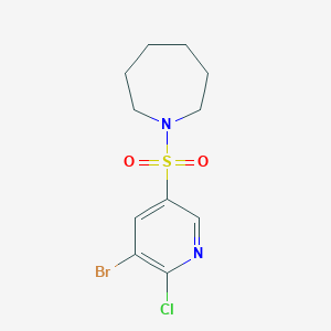molecular formula C11H14BrClN2O2S B385391 1-[(5-Bromo-6-chloro-3-pyridinyl)sulfonyl]azepane 