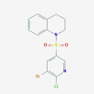 molecular formula C14H12BrClN2O2S B385393 1-[(5-Bromo-6-chloro-3-pyridinyl)sulfonyl]-1,2,3,4-tetrahydroquinoline CAS No. 622818-59-1