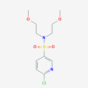 molecular formula C11H17ClN2O4S B385394 6-chloro-N,N-bis(2-methoxyethyl)-3-pyridinesulfonamide CAS No. 622801-51-8