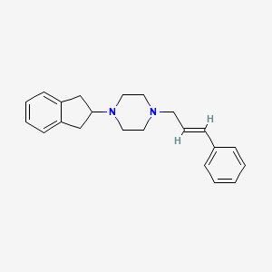 molecular formula C22H26N2 B3853947 1-(2,3-dihydro-1H-inden-2-yl)-4-(3-phenyl-2-propen-1-yl)piperazine 