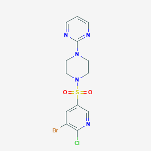 2-{4-[(5-Bromo-6-chloro-3-pyridinyl)sulfonyl]-1-piperazinyl}pyrimidine