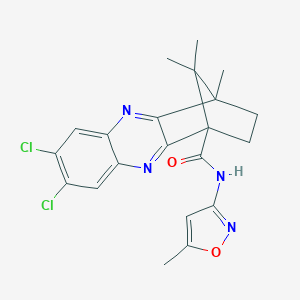 molecular formula C21H20Cl2N4O2 B385397 7,8-dichloro-4,11,11-trimethyl-N-(5-methyl-3-isoxazolyl)-1,2,3,4-tetrahydro-1,4-methanophenazine-1-carboxamide CAS No. 622817-39-4