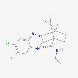 molecular formula C19H21Cl2N3O B385399 6,7-Dichloro-N-ethyl-12,15,15-trimethyl-3,10-diazatetracyclo[10.2.1.02,11.04,9]pentadeca-2,4,6,8,10-pentaene-1-carboxamide CAS No. 622819-28-7