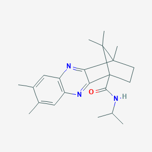 molecular formula C22H29N3O B385401 6,7,12,15,15-Pentamethyl-N-propan-2-yl-3,10-diazatetracyclo[10.2.1.02,11.04,9]pentadeca-2,4(9),5,7,10-pentaene-1-carboxamide CAS No. 720677-55-4