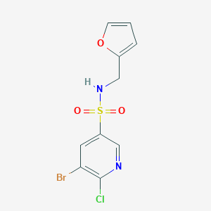 molecular formula C10H8BrClN2O3S B385402 5-bromo-6-chloro-N-(2-furylmethyl)-3-pyridinesulfonamide 