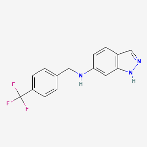molecular formula C15H12F3N3 B3854020 N-[4-(trifluoromethyl)benzyl]-1H-indazol-6-amine 