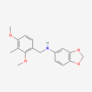 molecular formula C17H19NO4 B3854035 1,3-benzodioxol-5-yl(2,4-dimethoxy-3-methylbenzyl)amine 