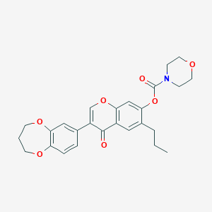 molecular formula C26H27NO7 B385406 3-(3,4-dihydro-2H-1,5-benzodioxepin-7-yl)-4-oxo-6-propyl-4H-chromen-7-yl4-morpholinecarboxylate CAS No. 637746-92-0