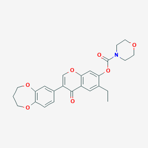 3-(3,4-dihydro-2H-1,5-benzodioxepin-7-yl)-6-ethyl-4-oxo-4H-chromen-7-yl4-morpholinecarboxylate