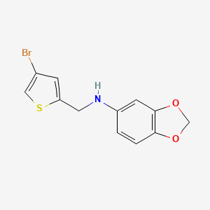 molecular formula C12H10BrNO2S B3854112 1,3-benzodioxol-5-yl[(4-bromo-2-thienyl)methyl]amine 