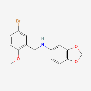 molecular formula C15H14BrNO3 B3854137 1,3-benzodioxol-5-yl(5-bromo-2-methoxybenzyl)amine 
