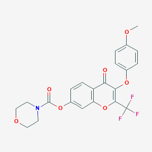 3-(4-methoxyphenoxy)-4-oxo-2-(trifluoromethyl)-4H-chromen-7-yl morpholine-4-carboxylate