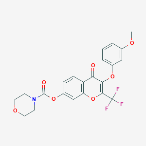 molecular formula C22H18F3NO7 B385416 3-(3-methoxyphenoxy)-4-oxo-2-(trifluoromethyl)-4H-chromen-7-yl morpholine-4-carboxylate CAS No. 575465-92-8