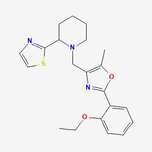molecular formula C21H25N3O2S B3854166 1-{[2-(2-ethoxyphenyl)-5-methyl-1,3-oxazol-4-yl]methyl}-2-(1,3-thiazol-2-yl)piperidine 