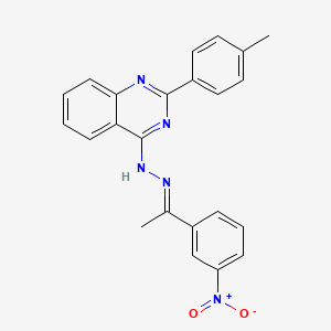 molecular formula C23H19N5O2 B3854223 1-(3-nitrophenyl)ethanone [2-(4-methylphenyl)-4-quinazolinyl]hydrazone 