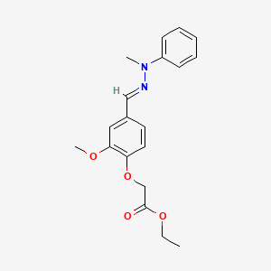 molecular formula C19H22N2O4 B3854237 ethyl {2-methoxy-4-[2-methyl(phenyl)carbonohydrazonoyl]phenoxy}acetate 