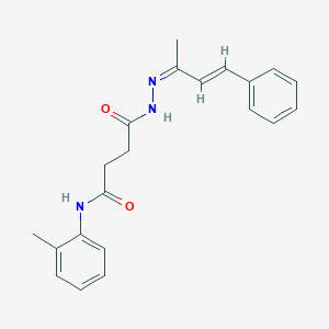 molecular formula C21H23N3O2 B3854245 N-(2-methylphenyl)-4-[2-(1-methyl-3-phenyl-2-propen-1-ylidene)hydrazino]-4-oxobutanamide 