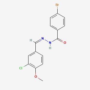 molecular formula C15H12BrClN2O2 B3854257 4-bromo-N'-(3-chloro-4-methoxybenzylidene)benzohydrazide 
