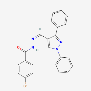 molecular formula C23H17BrN4O B3854262 4-bromo-N'-[(1,3-diphenyl-1H-pyrazol-4-yl)methylene]benzohydrazide 