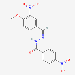 molecular formula C15H12N4O6 B3854283 N'-(4-methoxy-3-nitrobenzylidene)-4-nitrobenzohydrazide 