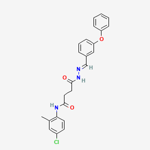 molecular formula C24H22ClN3O3 B3854299 N-(4-chloro-2-methylphenyl)-4-oxo-4-[2-(3-phenoxybenzylidene)hydrazino]butanamide 