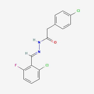 molecular formula C15H11Cl2FN2O B3854318 N'-(2-chloro-6-fluorobenzylidene)-2-(4-chlorophenyl)acetohydrazide 