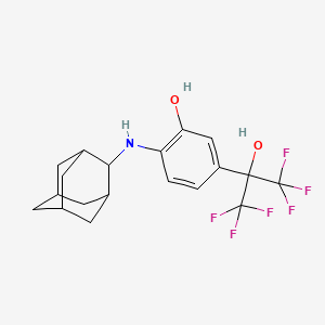 molecular formula C19H21F6NO2 B3854337 2-(2-adamantylamino)-5-[2,2,2-trifluoro-1-hydroxy-1-(trifluoromethyl)ethyl]phenol 