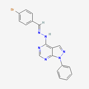 molecular formula C18H13BrN6 B3854345 4-bromobenzaldehyde (1-phenyl-1H-pyrazolo[3,4-d]pyrimidin-4-yl)hydrazone 