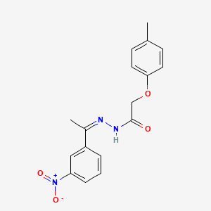 molecular formula C17H17N3O4 B3854351 2-(4-methylphenoxy)-N'-[1-(3-nitrophenyl)ethylidene]acetohydrazide 