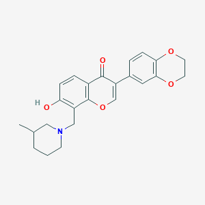 molecular formula C24H25NO5 B385436 3-(2,3-dihydro-1,4-benzodioxin-6-yl)-7-hydroxy-8-[(3-methyl-1-piperidinyl)methyl]-4H-chromen-4-one CAS No. 637751-93-0